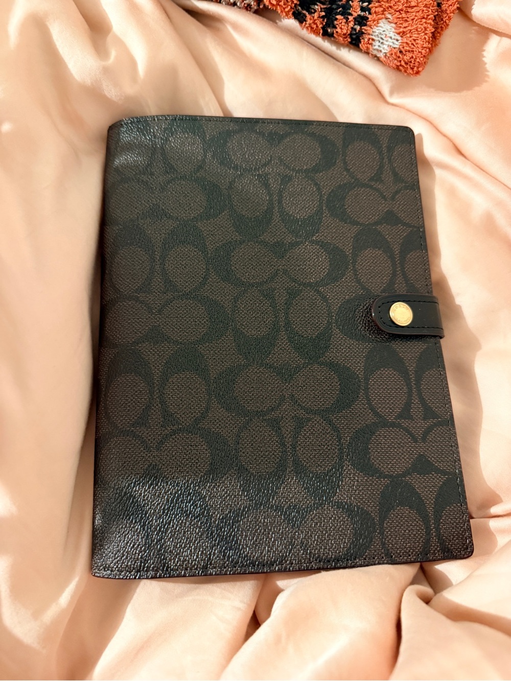 Coach Signature Men's Document Folio in Dark Brown/Black
